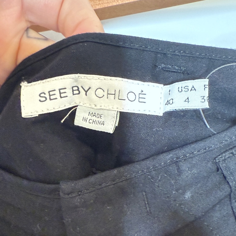 See by‎ Chloe Black Sequin high rise Shorts - Size 4 - Picture 2 of 7